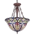 CHLOE Lighting LORETTA Tiffany-style Victorian 3 Light Inverted Ceiling Pendant