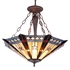 CHLOE Lighting SIRIUS Tiffany-style Goemetirc 3 Light Inverted Ceiling Pendant